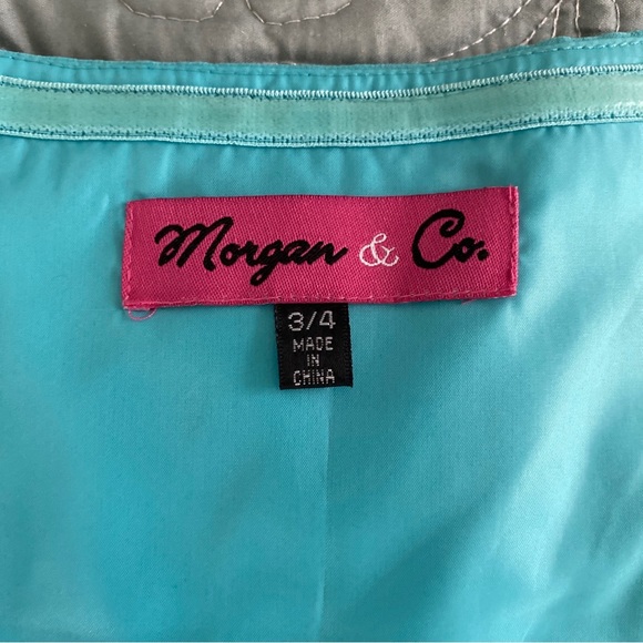 Morgan & co Light blue prom dress hi-low sweetheart neckline strapless size 3/4 - Picture 9 of 11